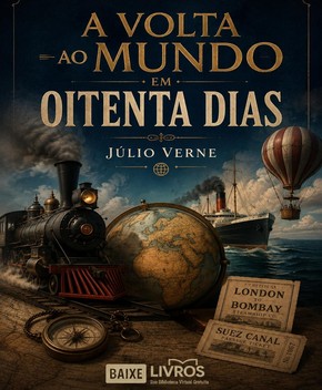 Capa do livro A Volta ao Mundo em Oitenta Dias – Júlio Verne