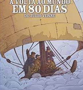 Capa de A Volta ao Mundo em Oitenta Dias – Júlio Verne