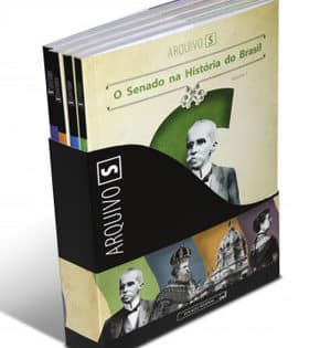 Capa de O Senado na História do Brasil – Vol. I, II, III e IV