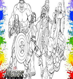 Capa de Desenhos dos Vingadores para Colorir – Marvel