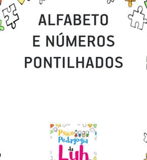 Capa de Alfabeto e Números Pontilhados para Colorir