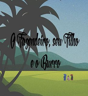 Capa de O Fazendeiro, Seu Filho e o Burro – Esopo