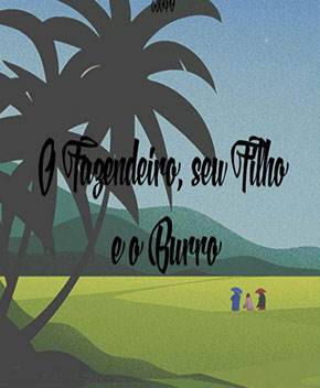 Capa do livro O Fazendeiro, Seu Filho e o Burro – Esopo