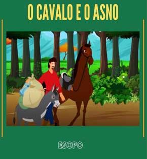 Capa de O Cavalo e o Asno – Esopo
