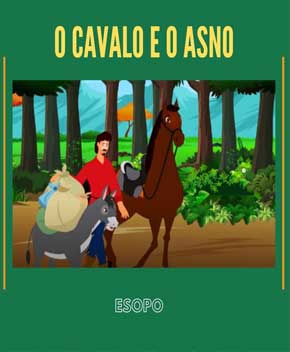 Capa do livro O Cavalo e o Asno – Esopo
