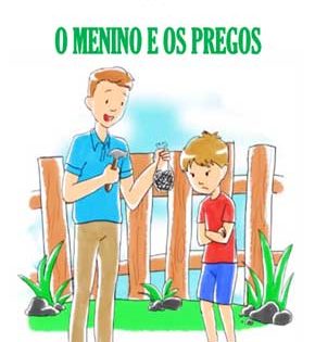 Capa de O Menino e os Pregos – Esopo