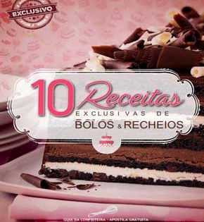 Capa de 10 Receitas Exclusivas de Bolos e Recheios